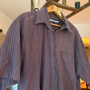 point zero red and blue checkered shirt, vintage